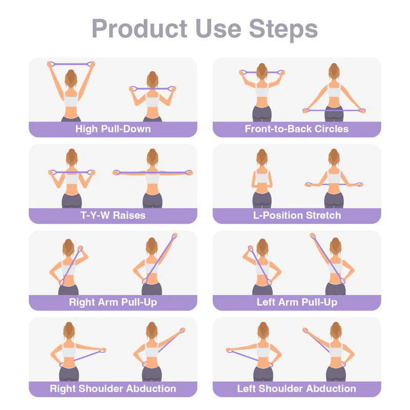 Figure 8 Resistance Bands – Silicone Exercise Bands for Women (Pack of 2)