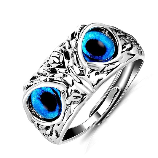 925 Silver Owl Ring (Adjustable size)