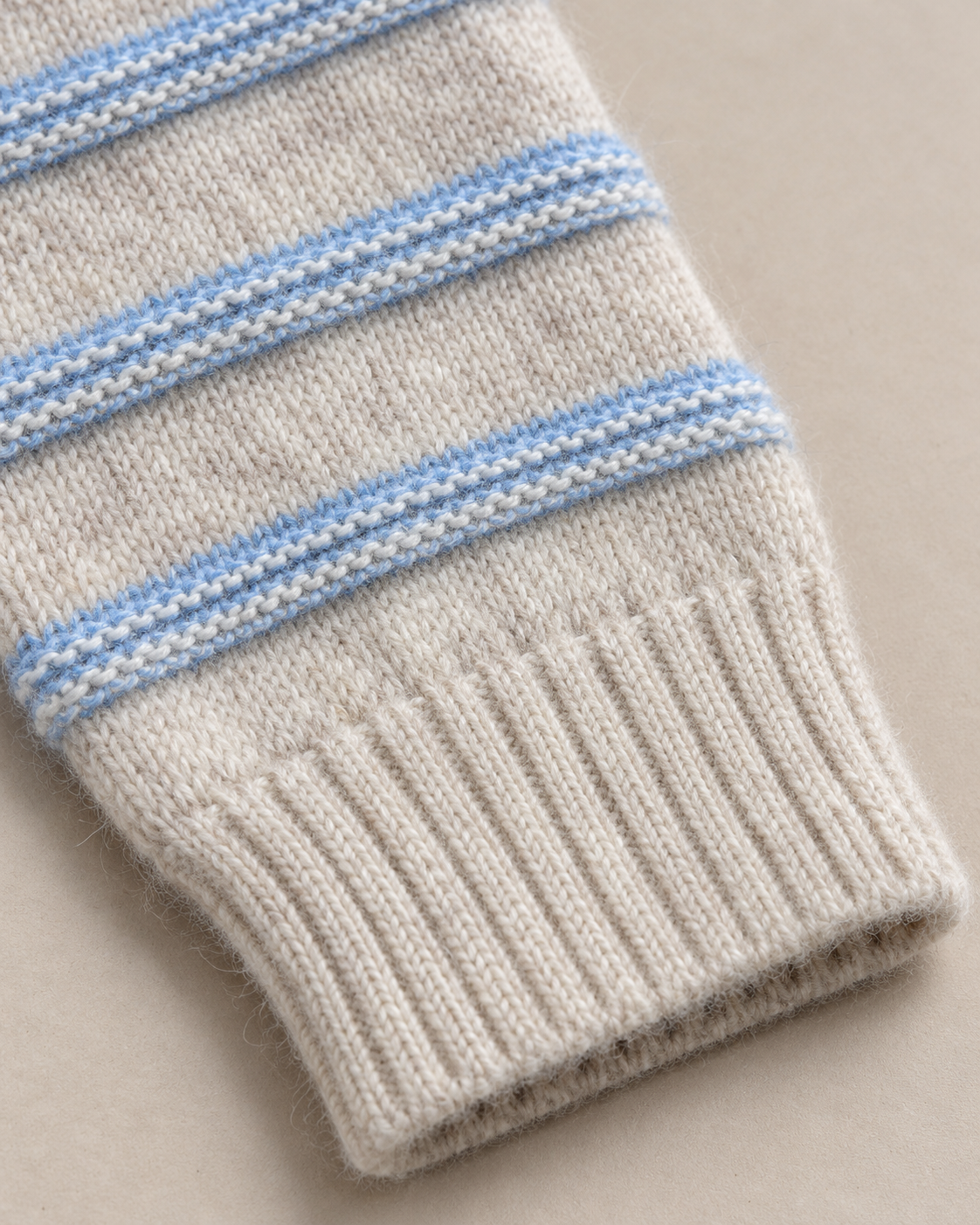 Women's Striped Wool Sweater – Henley Button-Neck Knit Pullover