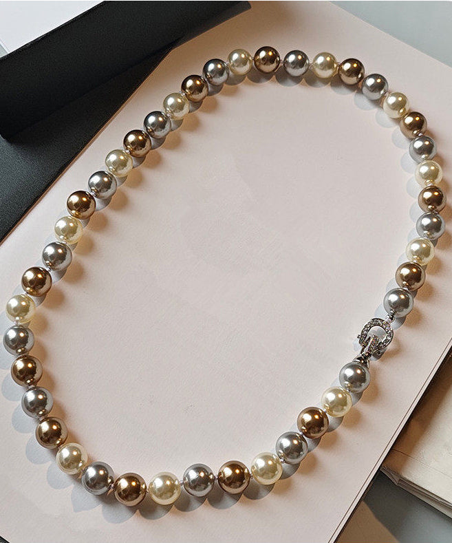 Fine Multicolour Pearl Fine Zircon Collar Necklace