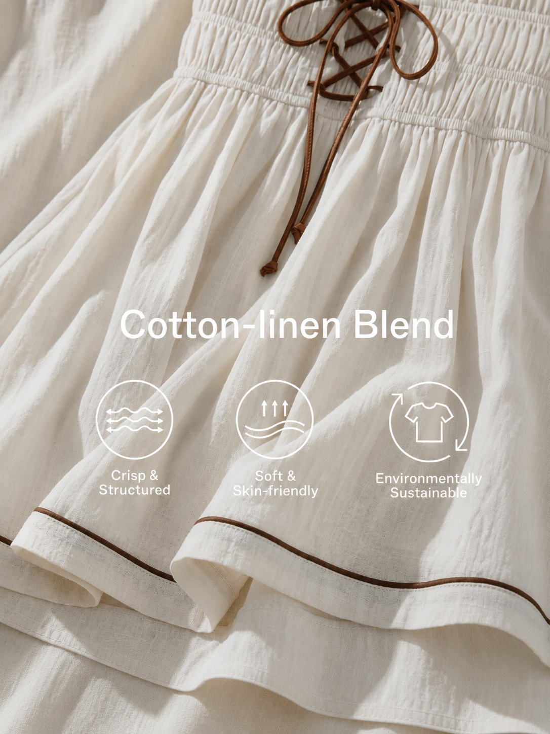 Women's Casual White Cotton-linen Strapless Sleeveless Mini Dress