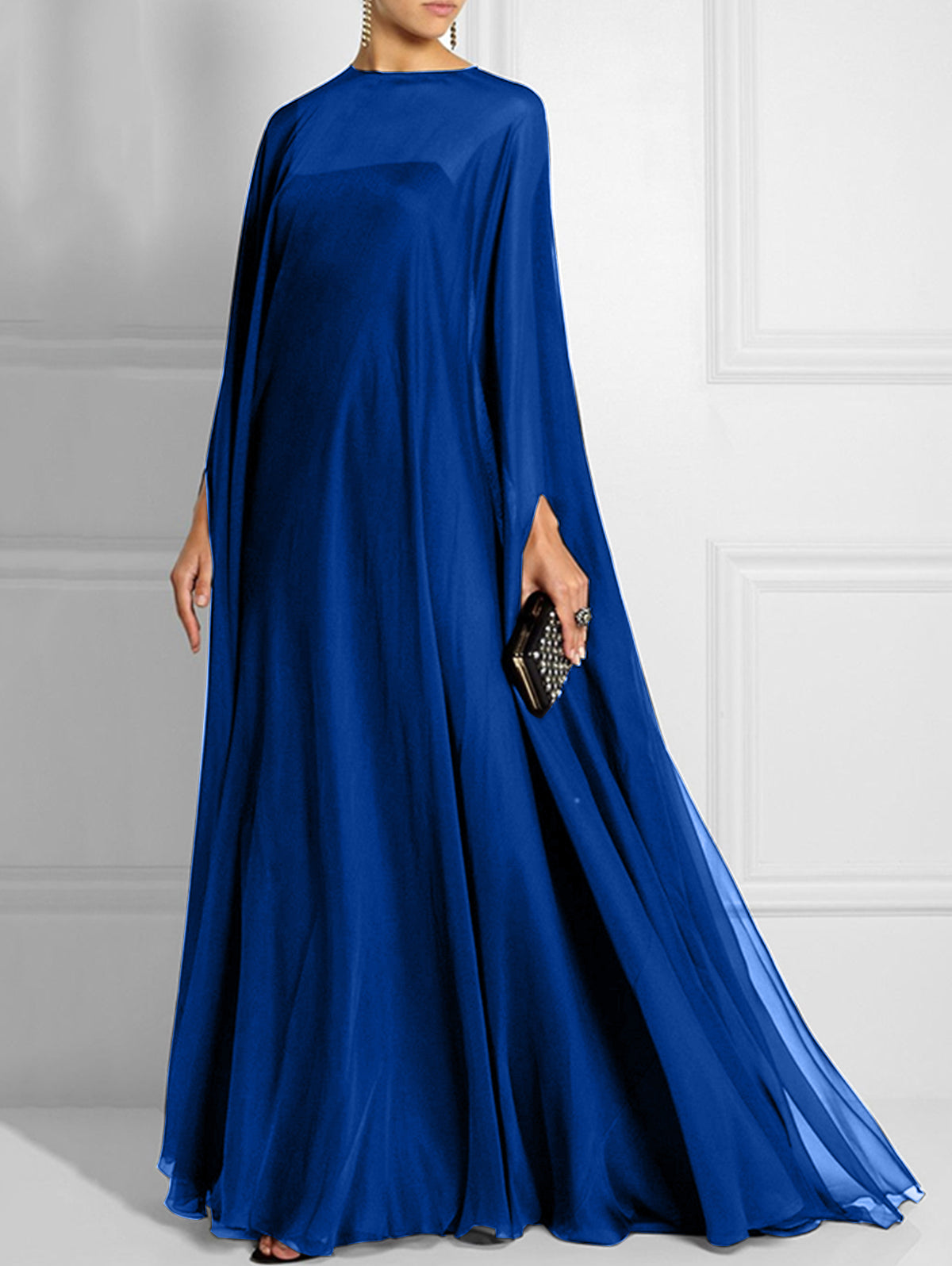 Vintage Dolman Sleeve Floor-length Flowy Dress