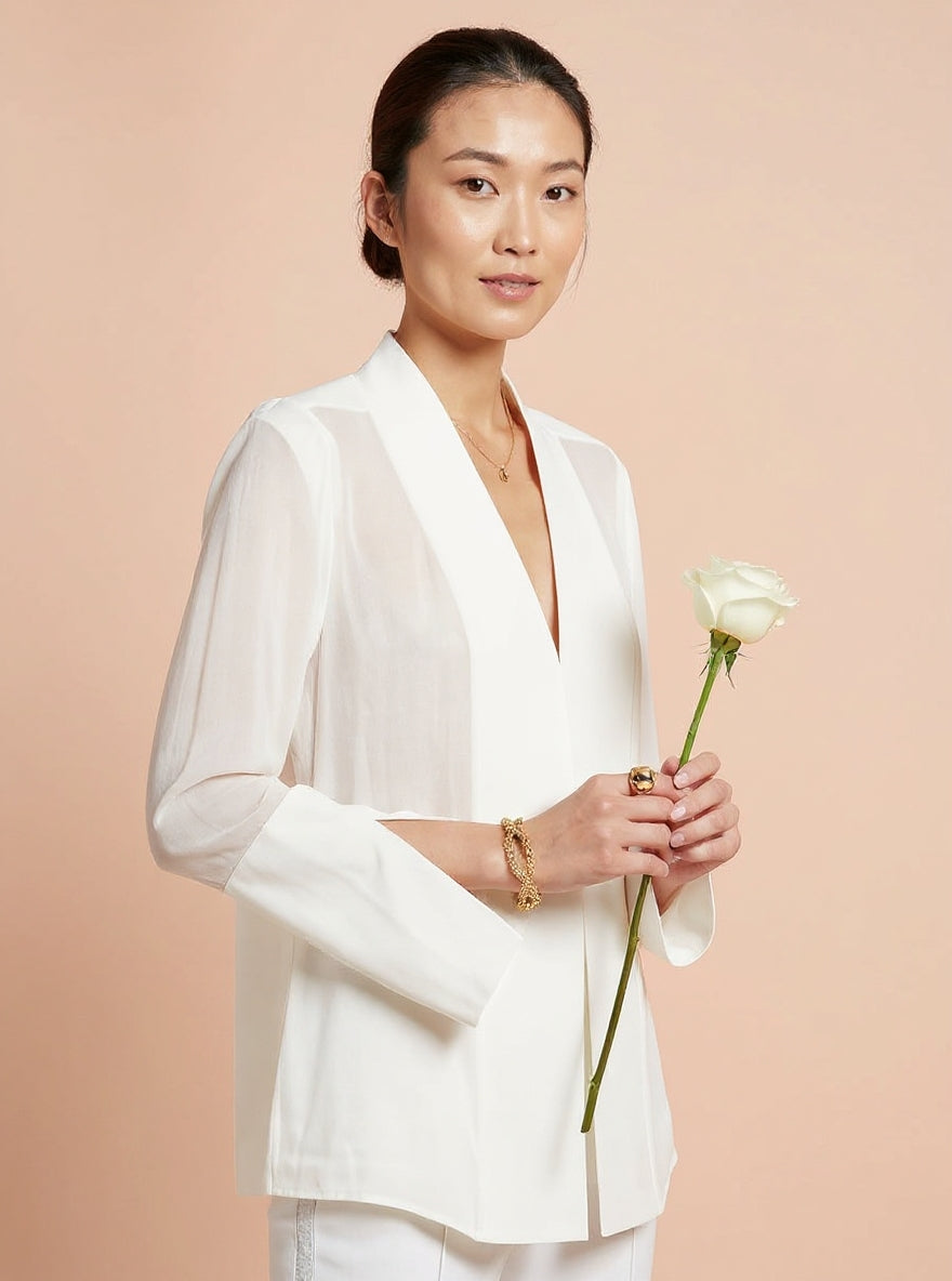Satin Stitching Comfortable Slim Long Shirt