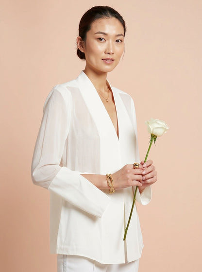 Satin Stitching Comfortable Slim Long Shirt