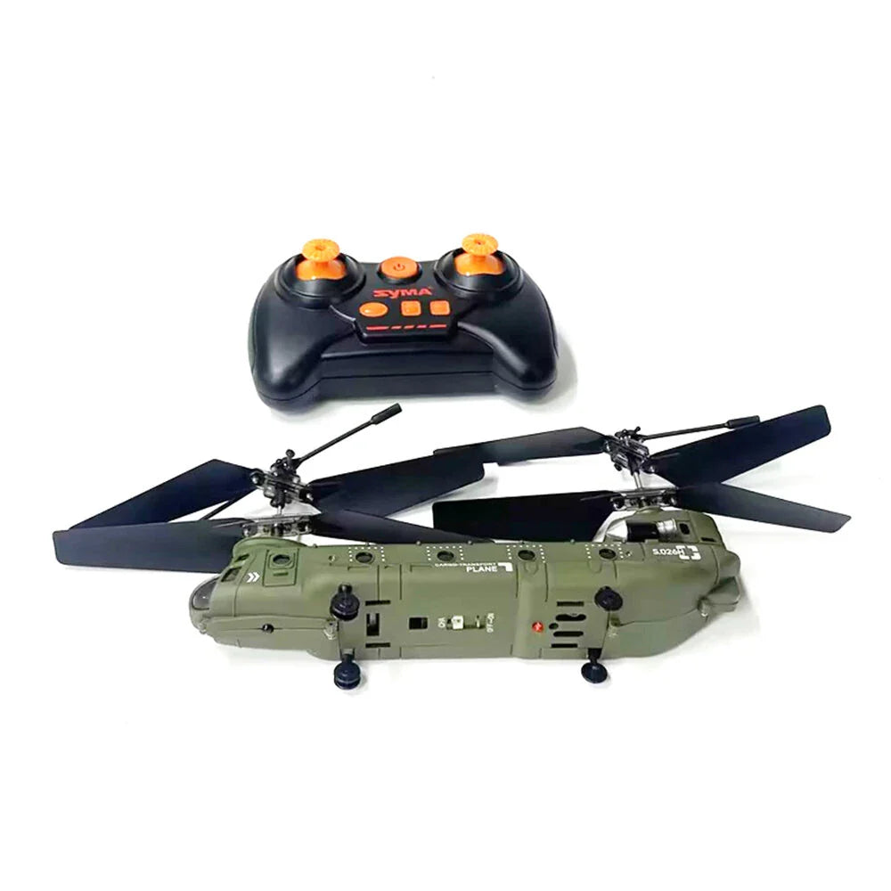Dual Propellers Fixed Height Simulation Remote Control Model Helicopter Military Transport RC Helicopter