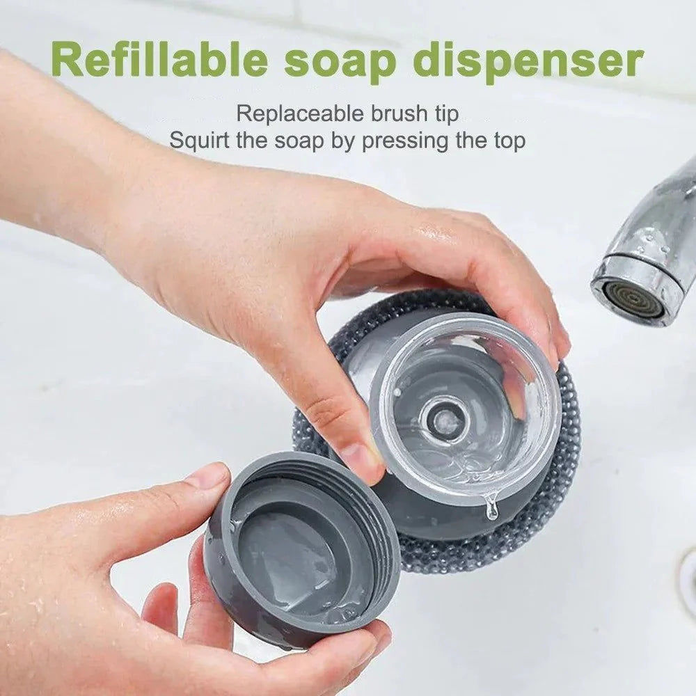 Kitchen Soap Dispensing Palm Brush (Pack of 2)