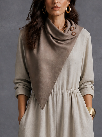 Women's Utility Casual Cowl-Neck Cargo Jumpsuit