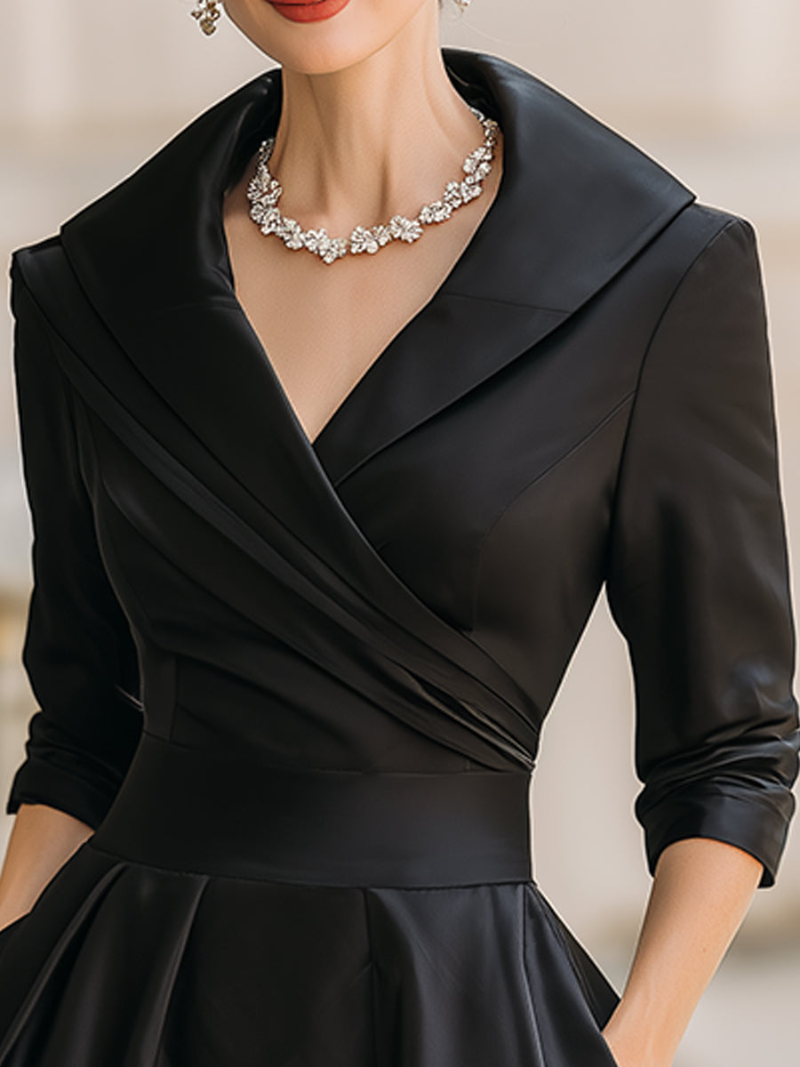 Chic Black Midi Dress – Perfect for Work, Evening & Events