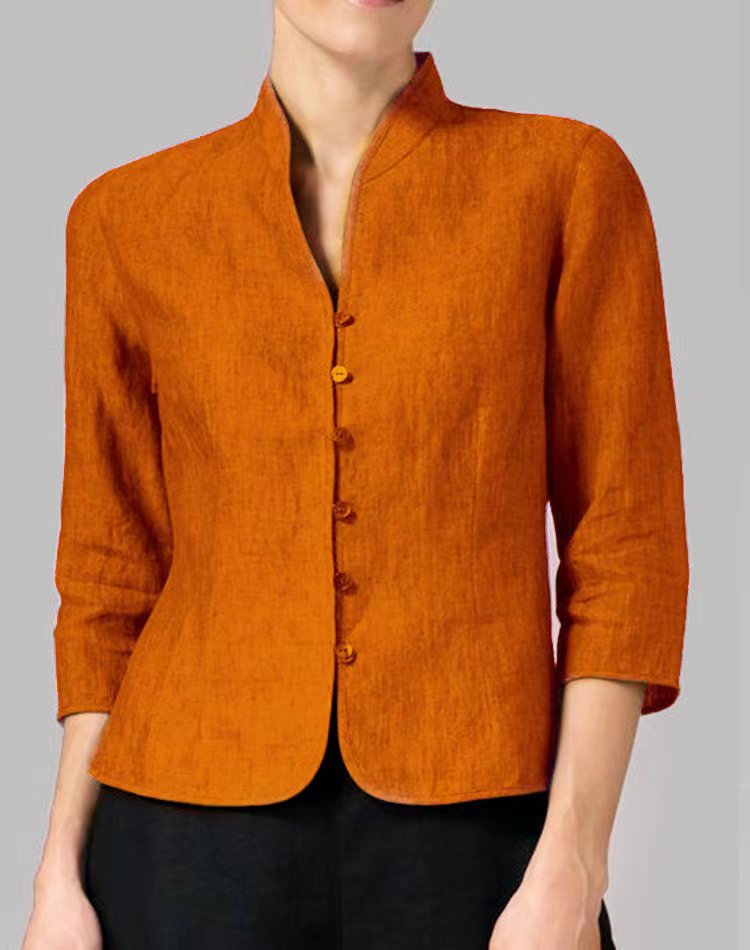Cotton And Linen Waist Slim Fashion Small Coat