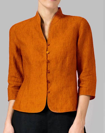 Cotton And Linen Waist Slim Fashion Small Coat
