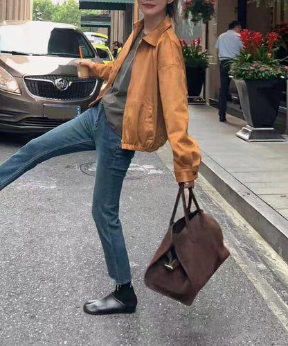 Brown Large Capacity Handbag