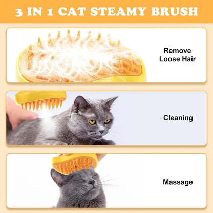 CharmPawsTM Coat Refreshing Steam Brush - For Cats & Do