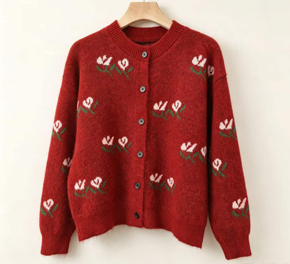 Meadow Muse Floral Knit Cardigan