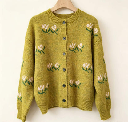 Meadow Muse Floral Knit Cardigan