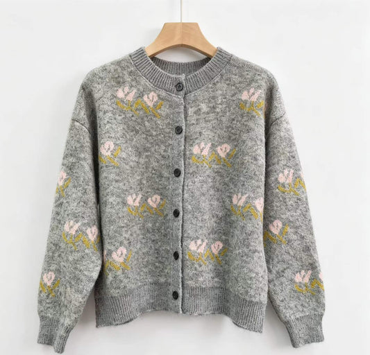 Meadow Muse Floral Knit Cardigan