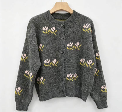 Meadow Muse Floral Knit Cardigan