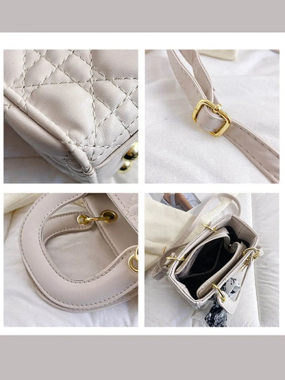 White Diamond Silk Scarf Hand-Held Crossbody Bags
