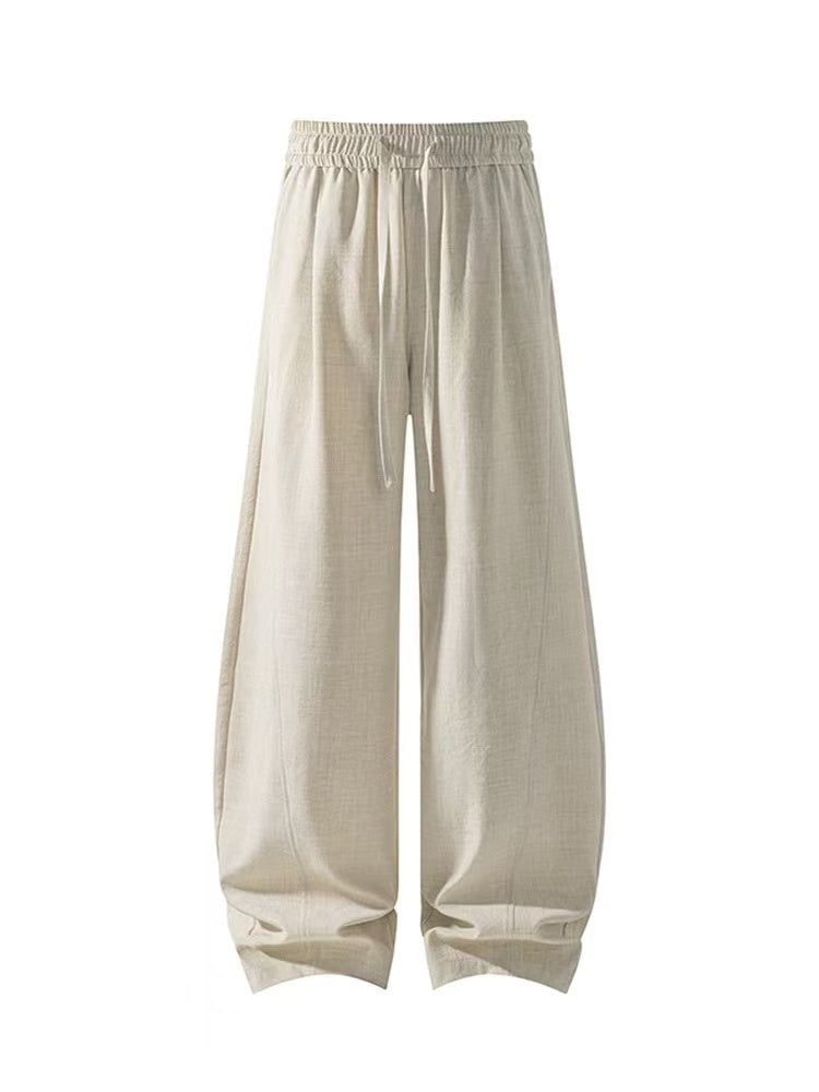 Old Money Style Faux Linen Wide-Leg Pants – Relaxed, Breathable & Effortlessly Elegant