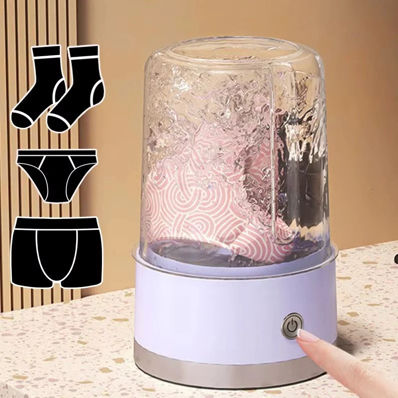 Cordless Portable Mini Washer – Rechargeable Travel Washing Machine for Underwear & Socks