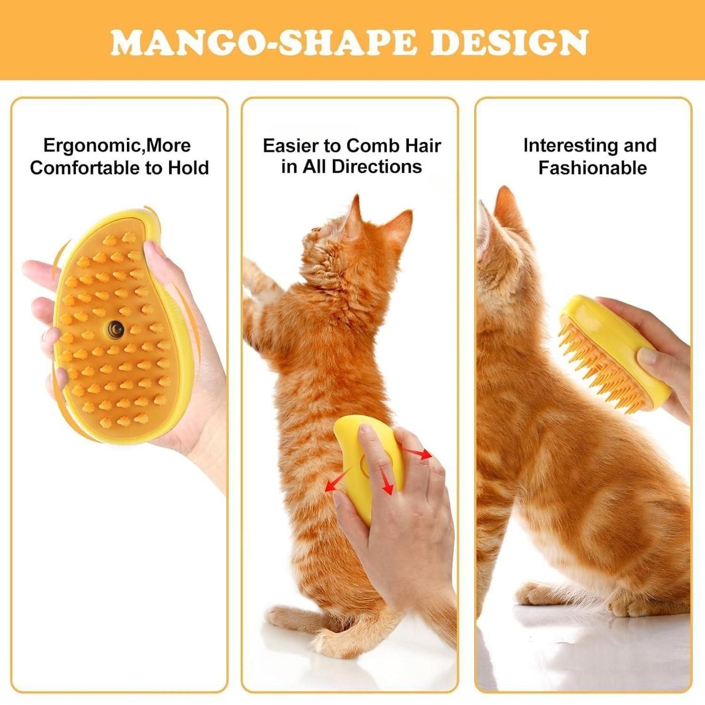 CharmPawsTM Coat Refreshing Steam Brush - For Cats & Do