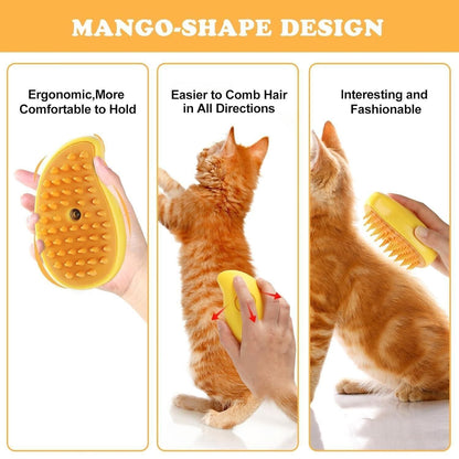CharmPawsTM Coat Refreshing Steam Brush - For Cats & Do