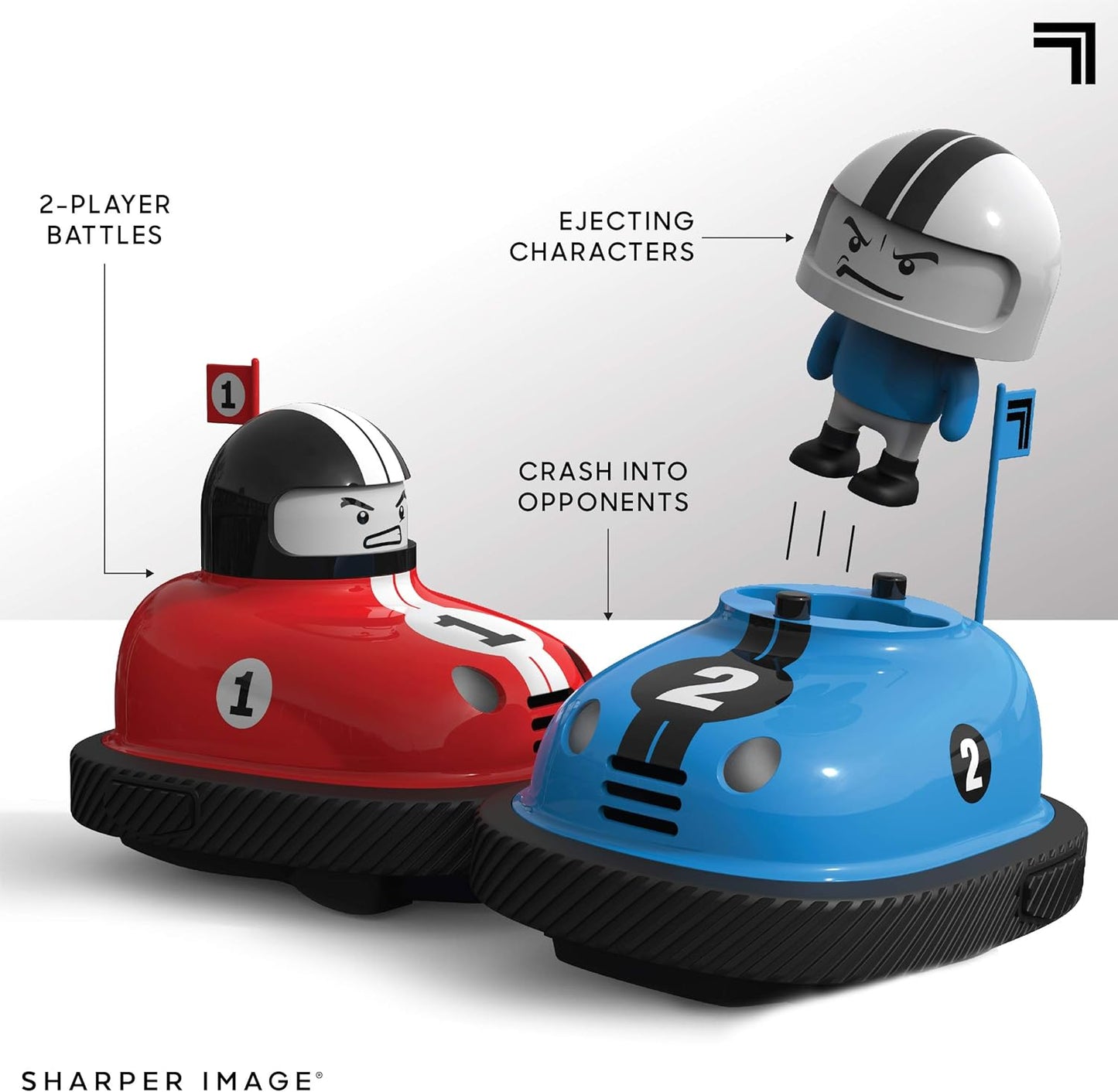 Road Rage RC Bumper Cars (2-Player Battle Set) – Ejecting Drivers, Lights & Sounds