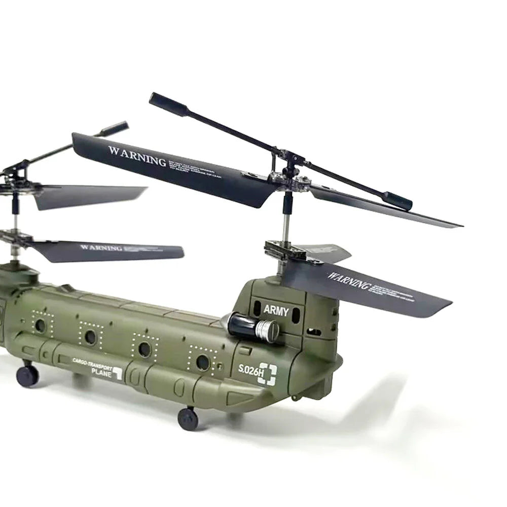 Dual Propellers Fixed Height Simulation Remote Control Model Helicopter Military Transport RC Helicopter