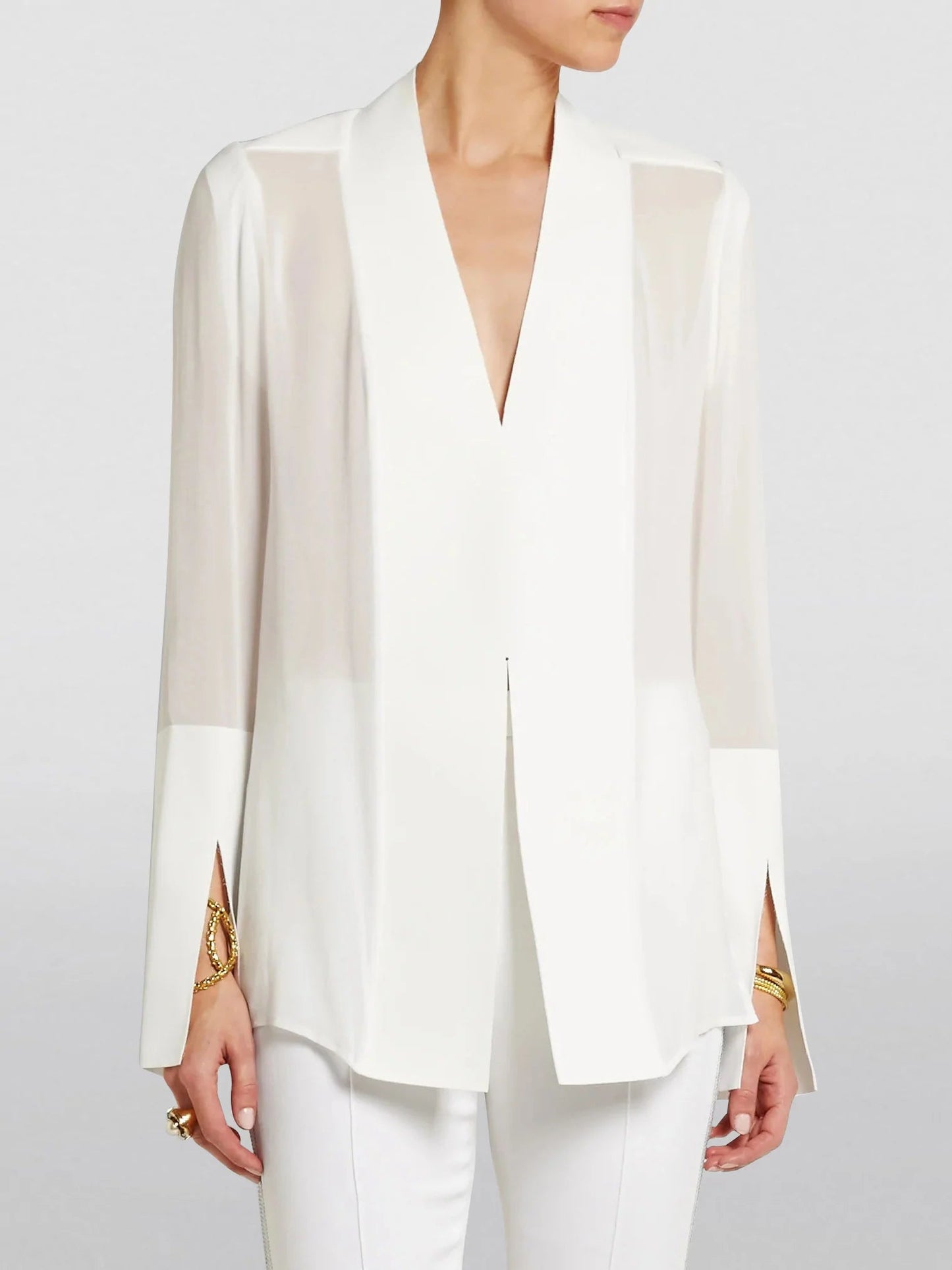 Satin Stitching Comfortable Slim Long Shirt