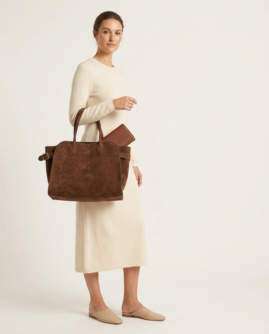 Brown Large Capacity Handbag