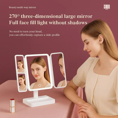 TriGlowTM Illuminated Trifold Vanity Mirror