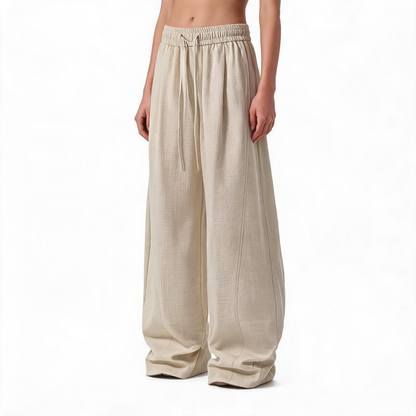 Old Money Style Faux Linen Wide-Leg Pants – Relaxed, Breathable & Effortlessly Elegant