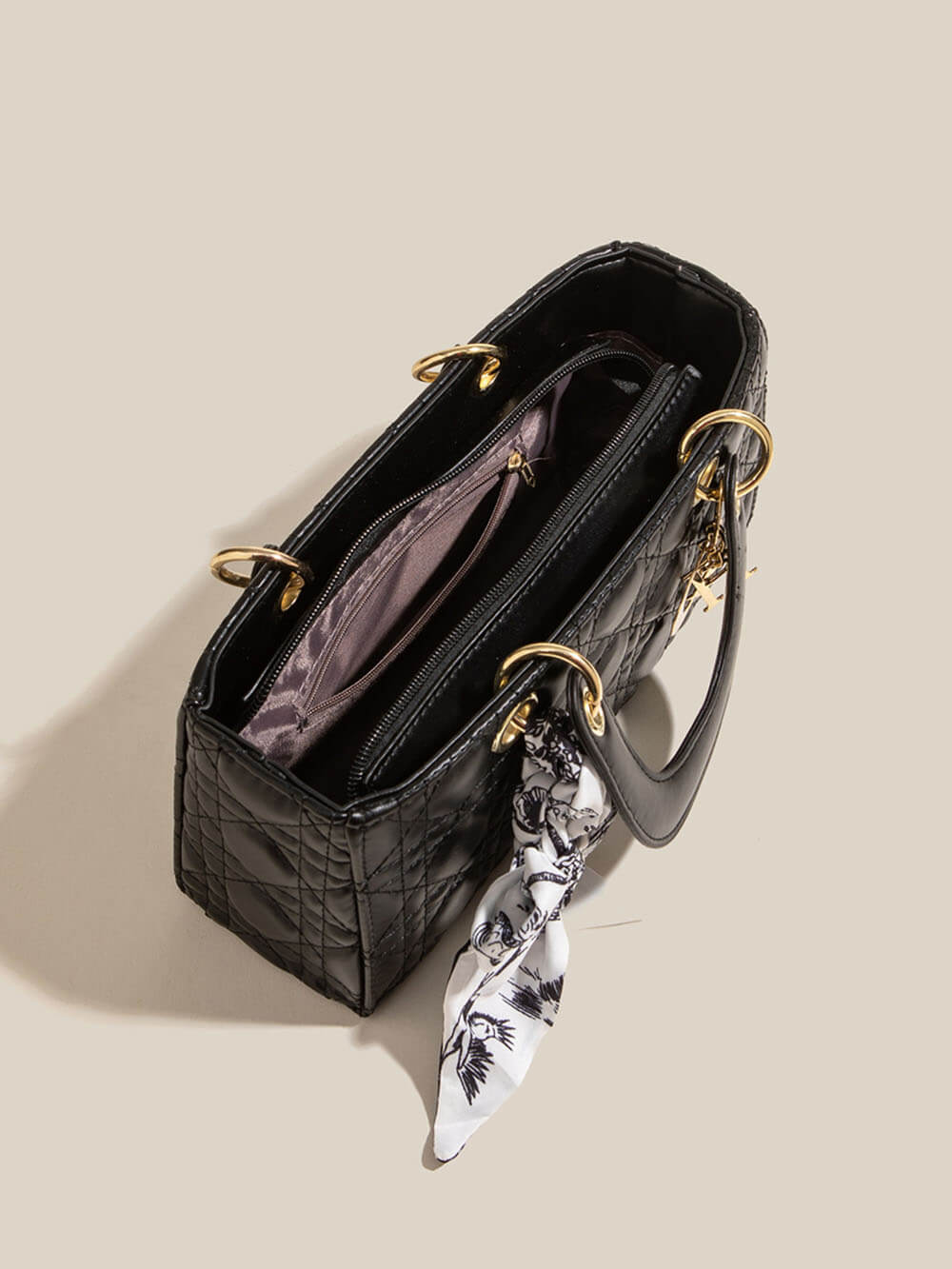 White Diamond Silk Scarf Hand-Held Crossbody Bags