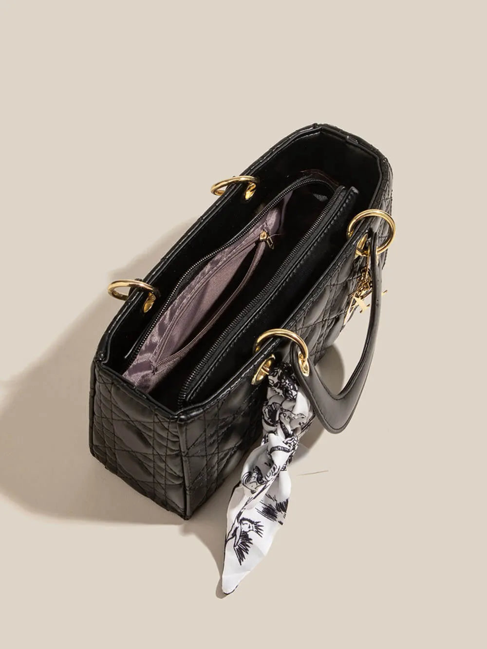 White Diamond Silk Scarf Hand-Held Crossbody Bags