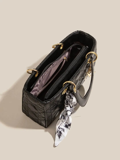 White Diamond Silk Scarf Hand-Held Crossbody Bags