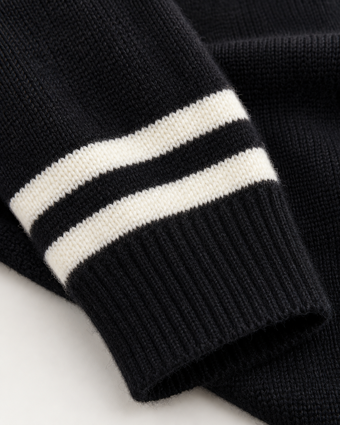 Women's Black and White Striped Cardigan – V-Neck Button-Up Knit Sweater