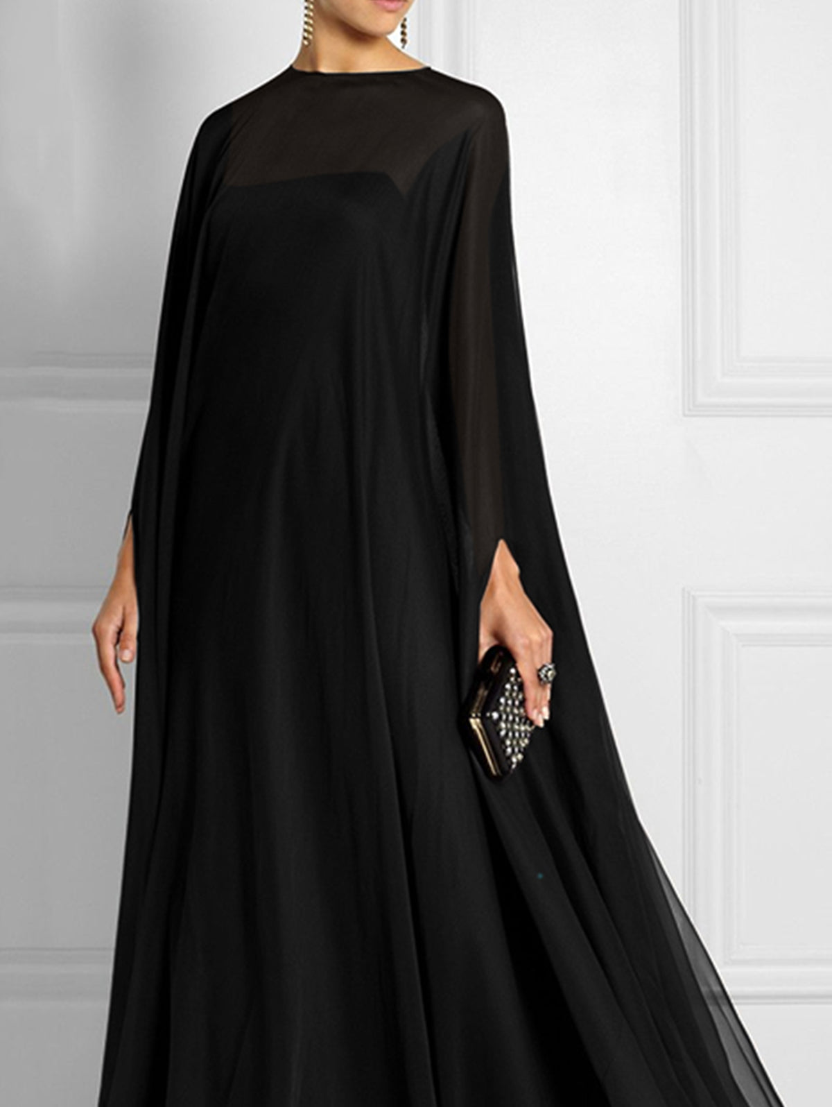 Vintage Dolman Sleeve Floor-length Flowy Dress
