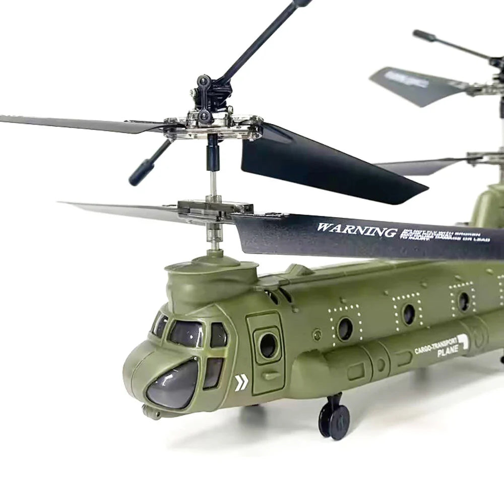 Dual Propellers Fixed Height Simulation Remote Control Model Helicopter Military Transport RC Helicopter