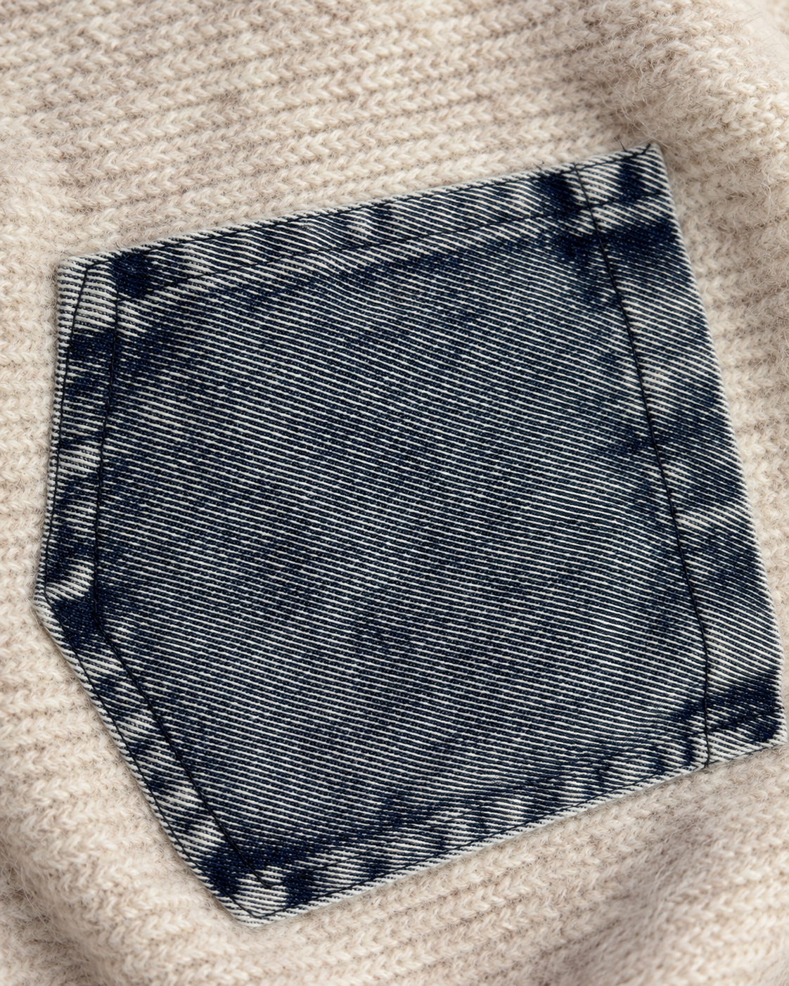 Women's Denim Trim Wool Cardigan – Collared Button-Front Knit Sweater