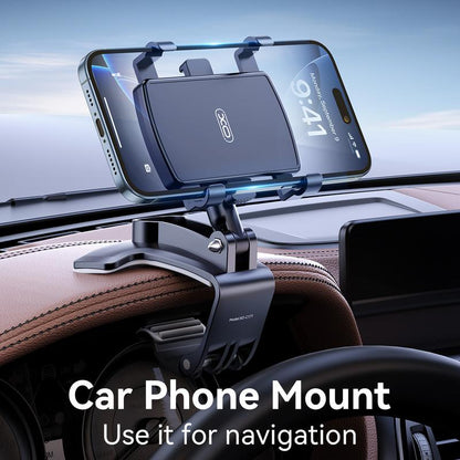 Universal Car Phone Holder Mount, 360 Degrees Rotation Dashboard Phone Holder [Upgrade Clip Never Fall]