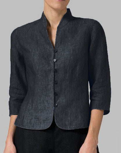 Cotton And Linen Waist Slim Fashion Small Coat