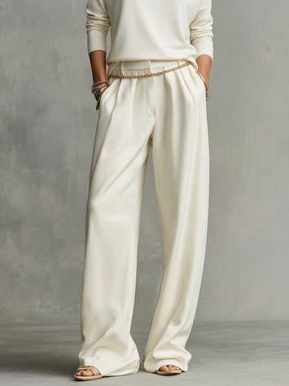 Women's Ivory Soft Knit Turtleneck with Oversized Silhouette & High Neck, Contemporary Effortless-Chic Style Top