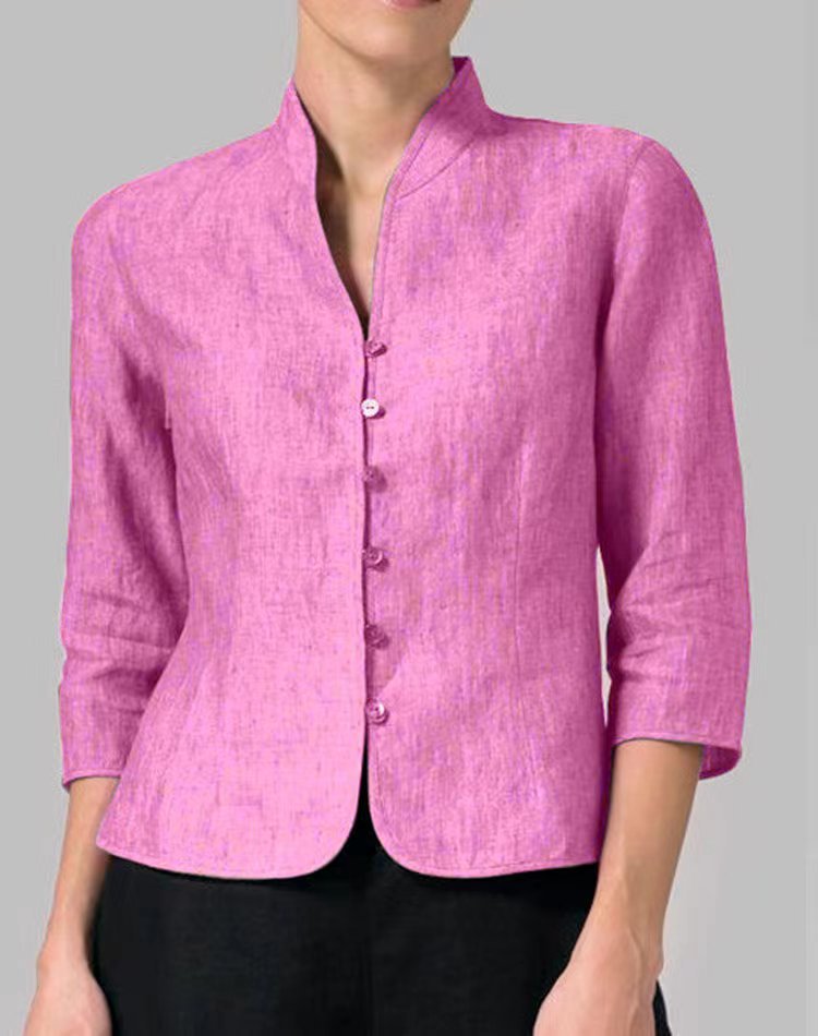 Cotton And Linen Waist Slim Fashion Small Coat