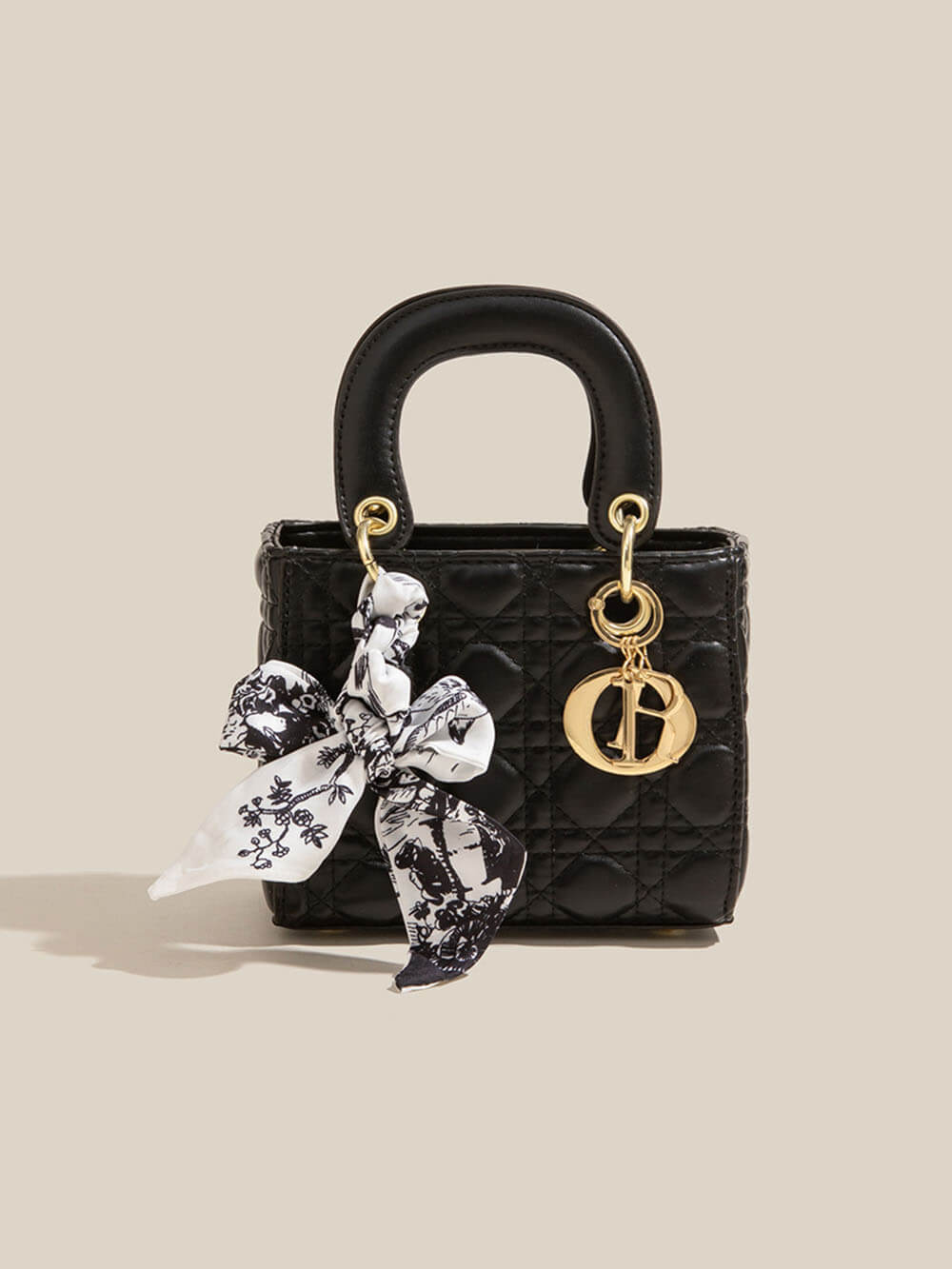 Black Diamond Silk Scarf Hand-Held Crossbody Bags