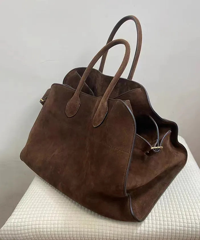 Brown Large Capacity Handbag