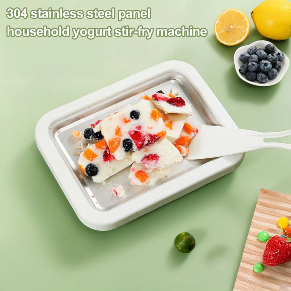 Ice Cream Maker Pan with Scrapers Rolled Ice Cream Pan