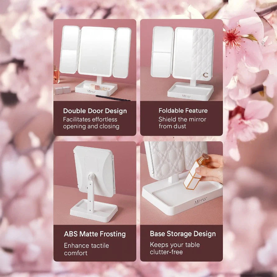 TriGlowTM Illuminated Trifold Vanity Mirror