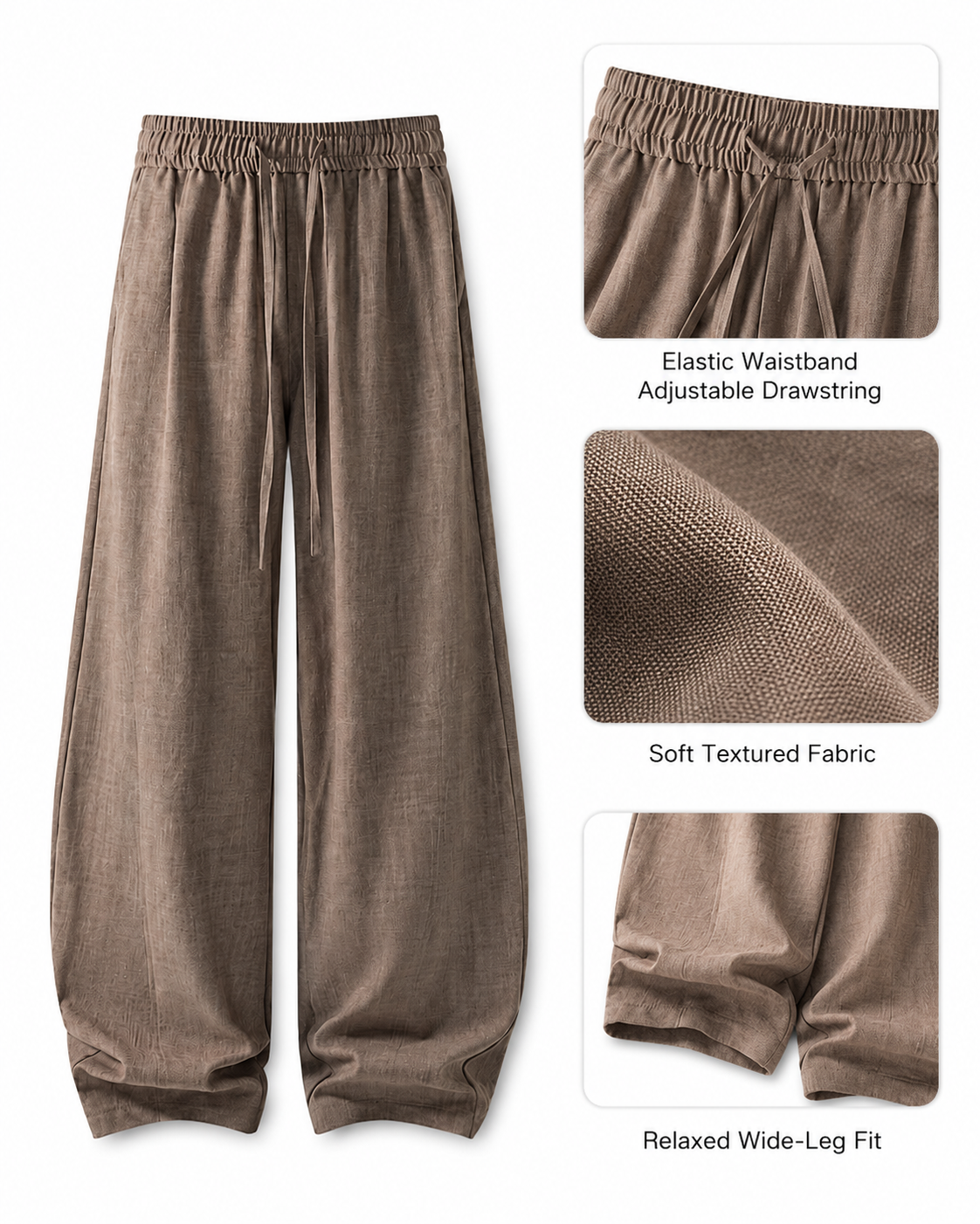 Old Money Style Faux Linen Wide-Leg Pants – Relaxed, Breathable & Effortlessly Elegant