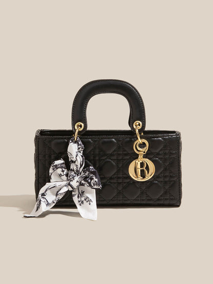 White Diamond Silk Scarf Hand-Held Crossbody Bags