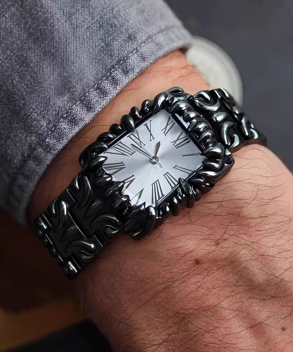 Boutique Black Stainless Steel Alloy Quartz Movement Men Watches