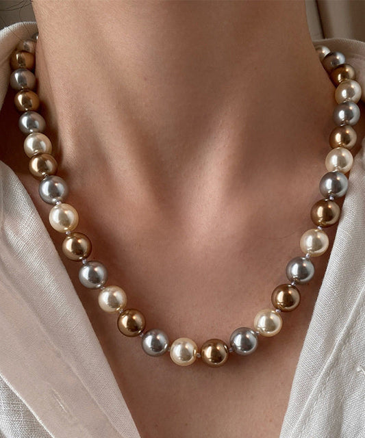 Fine Multicolour Pearl Fine Zircon Collar Necklace